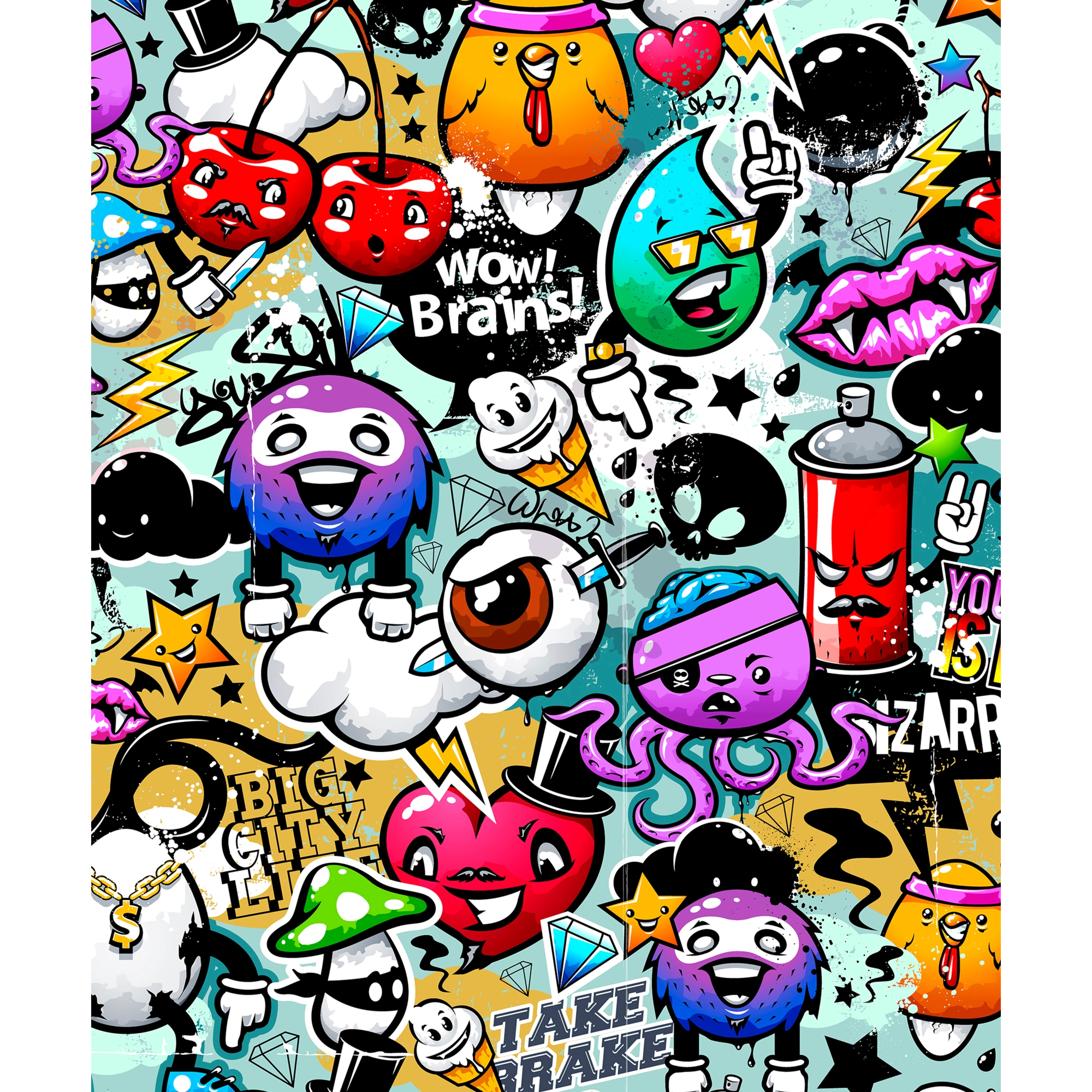 marmony® 500W Naturstein Infrarotheizung Motiv "Graffiti" mit Thermostat MTC-40