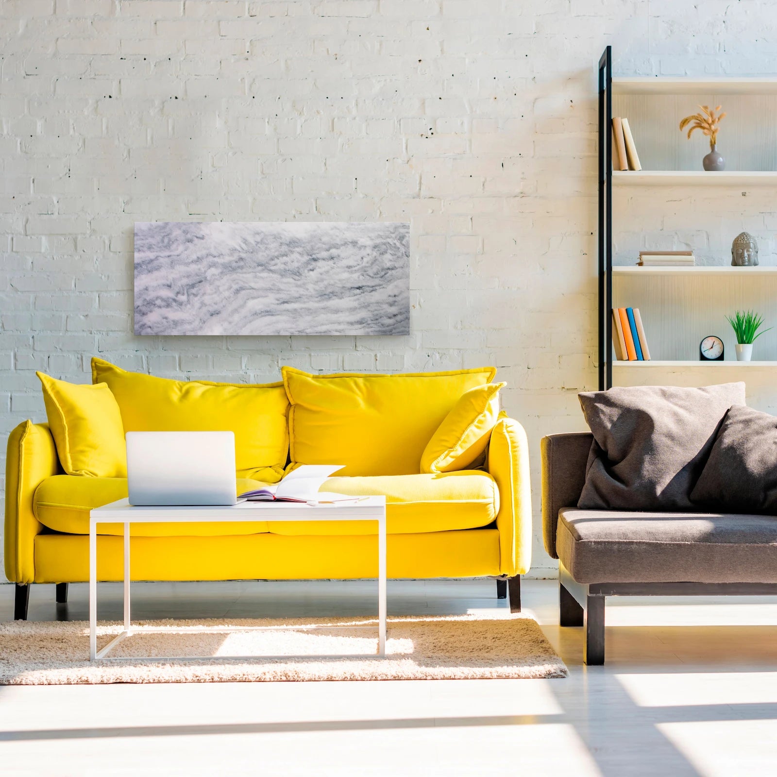 marmony® 800W Marmor Infrarotheizung in Carrara-Optik mit Thermostat MTC-40