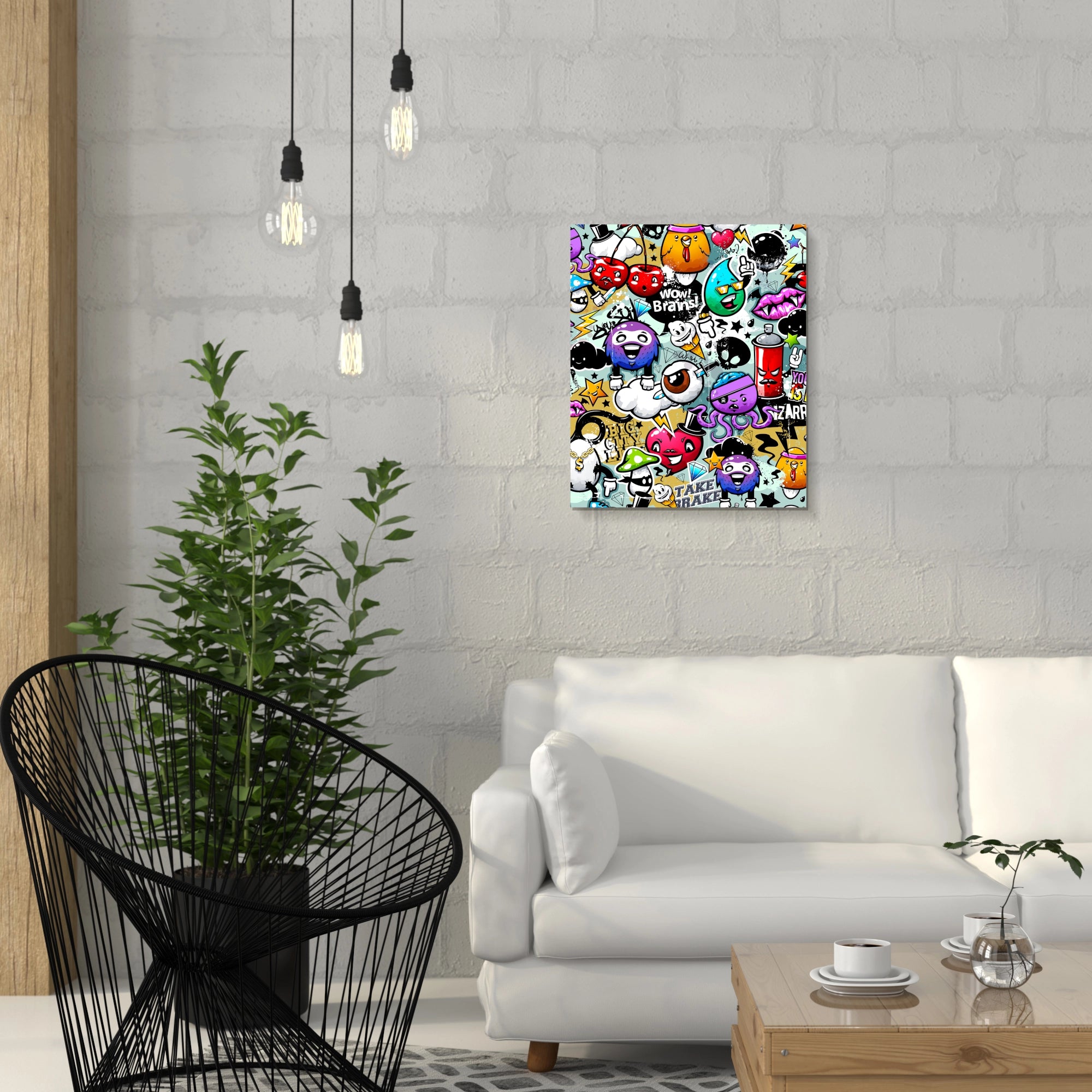 marmony® 500W Naturstein Infrarotheizung Motiv "Graffiti" mit Thermostat MTC-40