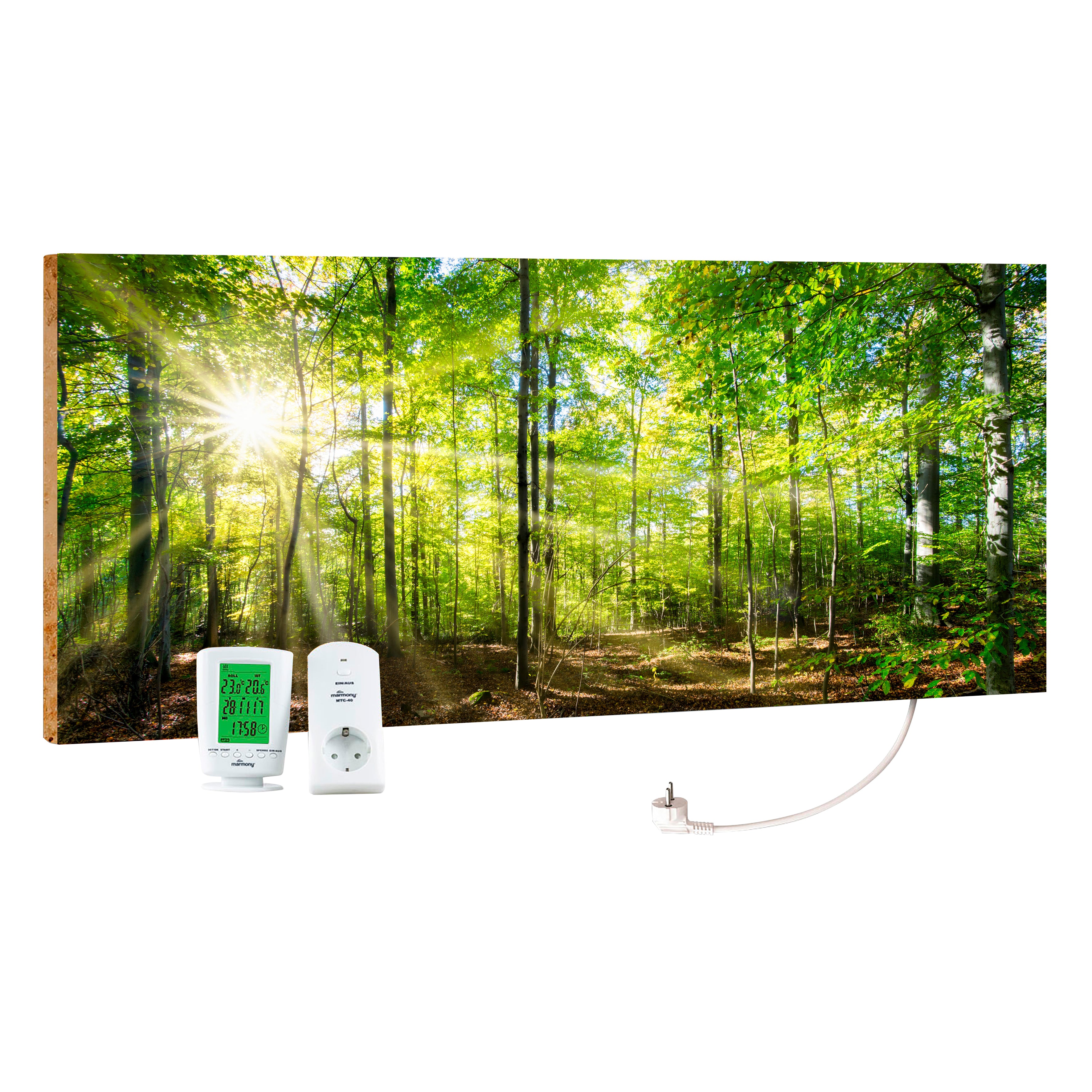 marmony® 800W Naturstein Infrarotheizung Motiv "Forest" mit Thermostat MTC-40